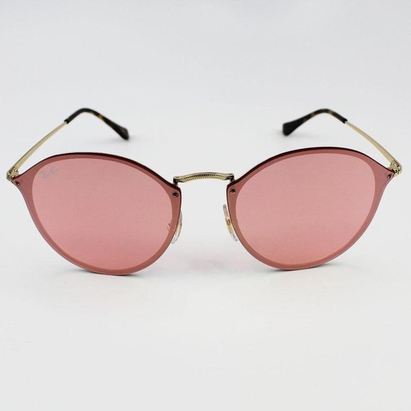 Ray-Ban Blaze Round Sunglasses Pink Mirrored Lens